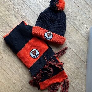NFL Bears Black and Orange Beanie and Scarf Set